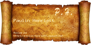 Paulin Henriett névjegykártya